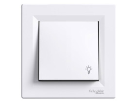ASFORA Wyłącznik zwierny przycisk "światło" biały z ramką EPH0900121 SCHNEIDER ELECTRIC