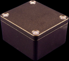 Aluminum die cast enclosure, (L x W x H) 64 x 58 x 35 mm, black (RAL 9005), IP66, 1550Z104BK