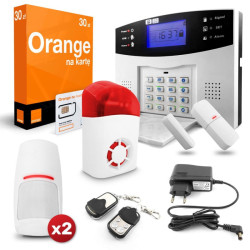 Alarm bezprzewodowy GSM 2xPIR +syrena +piloty + KARTA SIM Zestaw alarmowy