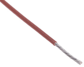 Przewód montażowy 0,22mm² Brązowy RS PRO PTFE 24 AWG 300 V dł. 100m 7/0,2 mm 200°C BS 3G 210:1996
