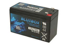 Akumulator; kwasowy bezobsługowy AGM; TB-12-9-AB; 12V; 9Ah; 151x65x94(101)mm; konektor 6,3 mm; Bluebox; 2,5kg