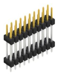 Pin header, 20 pole, pitch 2.54 mm, straight, black, 10077596