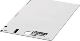 PVC device marker, (L x W) 53.7 x 84.9 mm, white, carrier card with 2 pcs, 0828806