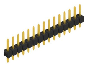 Pin header, 15 pole, pitch 2.54 mm, straight, black, 10048057