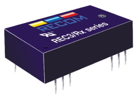 Przetwornica DC-DC, 3W, Uwe 18 → 72 V DC, Uwy ±15V dc, Iwy ±100mA, Recom