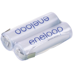 Panasonic 133604 eneloop Battery Pack 2x AA 2.4V 1900mAh Z Solder Tab