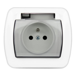 Gniazdo pojedyncze hermetyczne IP44 białe AGZ1Be/11A Akord Kontakt-Simon