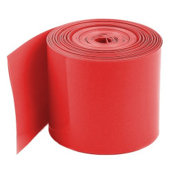 RURKA FOLIA TERMOKURCZLIWA NA 1x AKU 18650 CZERWONA PAKIETY BATERII szer. 3cm dł. 1m