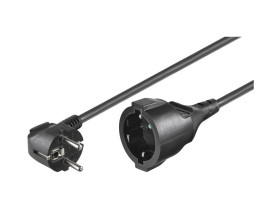 Przedłużacz ze stykiem ochronnym 3 m, Czarny