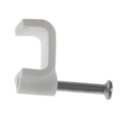 Uchwyt kabla płaski 9mm biały