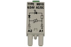 Moduł; zabezpieczający; sygnalizacyjny; LV M91G (854856); 6÷24V; AC; DC; zielony; polaryzacja A1+; do gniazda; szary; Relpol; Ro