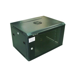 Szafa Rack 19" wisząca ZETA 6U|600x450 RAL9004 szkło, do zmontowania