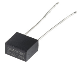 Bezpiecznik nieresetowalny 500mA 250V RS PRO F Termoplastyczne 35 A przy 250 V AC rozstaw 5.08mm