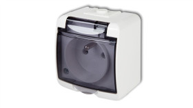 Junior Gniazdo Pojedyncze Z/U (Klapka Dymna) Biały Ip54 Ghe-1D