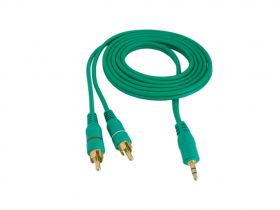 Kabel JACK 3,5mm - 2xRCA CHINCH AUX zielony (1,5m)