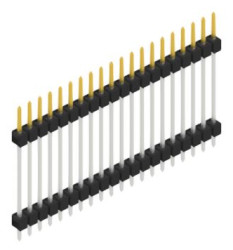 Pin header, 20 pole, pitch 2.54 mm, straight, black, SL522320S