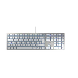 Klawiatura przewodowa, kolor: Silver, White, USB, AZERTY, Cherry