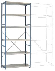 Manuflex RP1321.2001 Moduł podstawowy regału 200 kg (S x W x G) 970 x 2000 x 500 mm stal malowany proszkowo czerwony, po