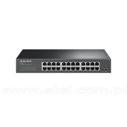 TP-Link Mercusys MS124GS, Switch niezarządzalny, 24x 10/100/1000 RJ-45, 11,6" z uchwytami na 19"