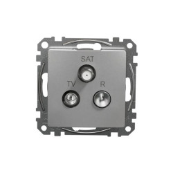 Gniazdo R/TV/SAT przelotowe (7dB), srebrne aluminium, Sedna Design i Elements SDD113484