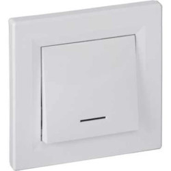 Przycisk 1-biegunowy z podświetleniem, biały Asfora EPH1600121