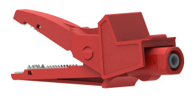 Zacisk krokodylkowy 20A izolowany 22mm Czerwony Electro PJP