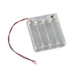 KOSZYK POJEMNIK BATERII 4x AA PŁASKI PRZEZROCZYSTY Z WYŁĄCZNIKIEM ZAMYKANY 4xR6