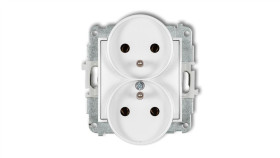 Mini Gniazdo Podwójne Z/U Białe Mgpr-2Z