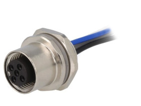 Złącze okrągłe M12 żeńskie proste 5pin 60V 0,2m T4171310005-001