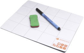 Magnetic mat with pen and sponge for correction of labels, 2-119