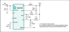 4V to 42V, 50mA, Ultra-Small, High-Efficiency, Synchronous Step-Down DC-DC Converter with 22µA No-Load Supply Current