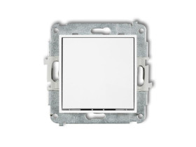 MINI Mechanizm łącznika zwiernego, jednobiegunowego (jeden klawisz, bez piktogramu) biały mat 25MWP-4.1 KARLIK