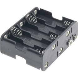 Goobay 12460 Battery Tray for 10x AA Stud &amp; Socket 77x60x32 mm