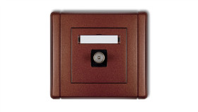 Flexi Gniazdo Antenowe Pojedyncze Tv Brązowy Metalik 9Fgtv-1