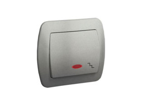 AKORD Wyłącznik schodowy podświetlany aluminiowy metalik AW6L/26 KONTAKT SIMON