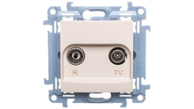 Simon 10 Gniazdo Antenowe R-Tv Przelotowe Kremowe Ip20 Cap10.01/41