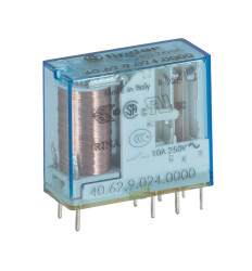 Przekaźnik 24V dc DPDT Finder 1.2W, montaż PCB