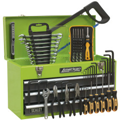 Sealey AP9243BBHVCOM Portable Tool Chest 3 Drawer Ball Bearing Slides Grn &amp; 93pc