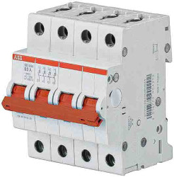 Wyłącznik nadprądowy MCB, 4-biegunowy, 63A, 440V, na szynę DIN, ABB SD204, SD200