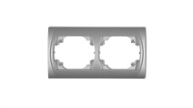 Logo Ramka Pozioma Podwójna Srebrny Metalik 7Lrh-2