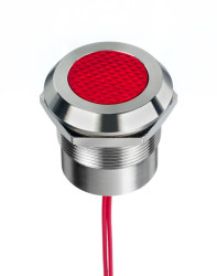 Lampka kontrolna do montażu panelowego 12 → 24V ac/dc, czerwona 25mm LED Wyprowadzenia RS PRO