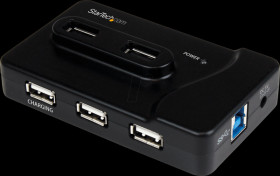 ST7320USBC USB 3.0, 6 Port Hub, 6x USB-A, black