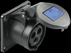 313-6X Panel-mounted socket, straight 16 A 3p 6h IP44/54