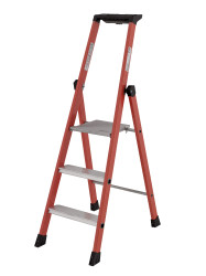 Drabina schodkowa l. stopni: 3 Włókno szklane wysokość 0.69m TUBESCA do 150kg 5.9kg