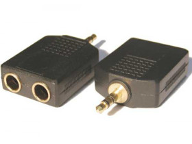 Rozgałęźnik wtyk jack 3,5mm - 2 gniazda jack 6,3mm