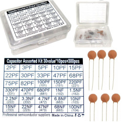 Zestaw kondensatorów ceramicznych 30x10 sztuk 2pF-100nF w organizerze