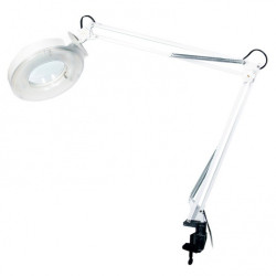 Lampa z lupą - 115mm 5D - mocowana do blatu - biała - Yihua YH298