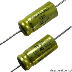 33uF-40V-AXIAL A 701082 Prorelsic125, 8.5x19 mm AXIAL SICSAFCO