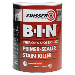 Zinsser ZN7020001C1 B.I.N&#xAE; Primer &amp; Sealer Stain Killer Paint 2.5 litre