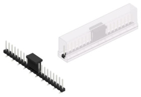 Pin header, 20 pole, pitch 2.54 mm, angled, black, 10059149